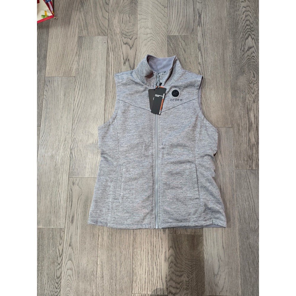 ORORO Womens Gray Heated Fleece Full Zip Vest Size S NWT *NO charger/battery*